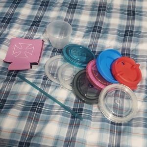 Misc lid beer coozie measuring cup lot